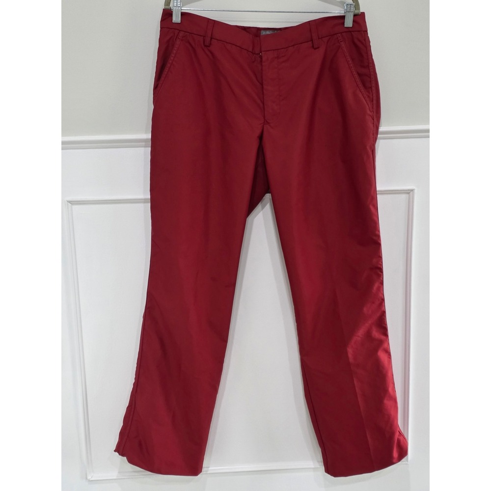 J.Lindeberg Mens Red Technical Golf Pants 36/34‎ Straight Leg *FLAW*S